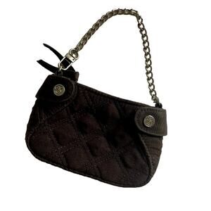 Vera Bradley‎ Colette in Espresso/Brown Zipper Microfiber Mini Bag Wristlet